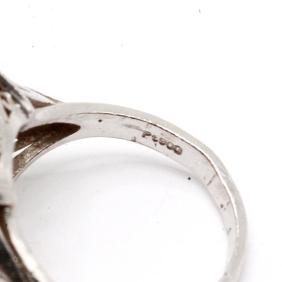 Mid Century Platinum 7 CTW Opal Diamond Ring - Picture 15 of 15